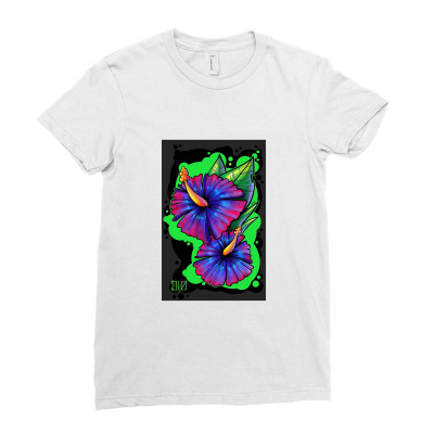 Hibiscus Ladies Fitted T-shirt Designed By Jrestima