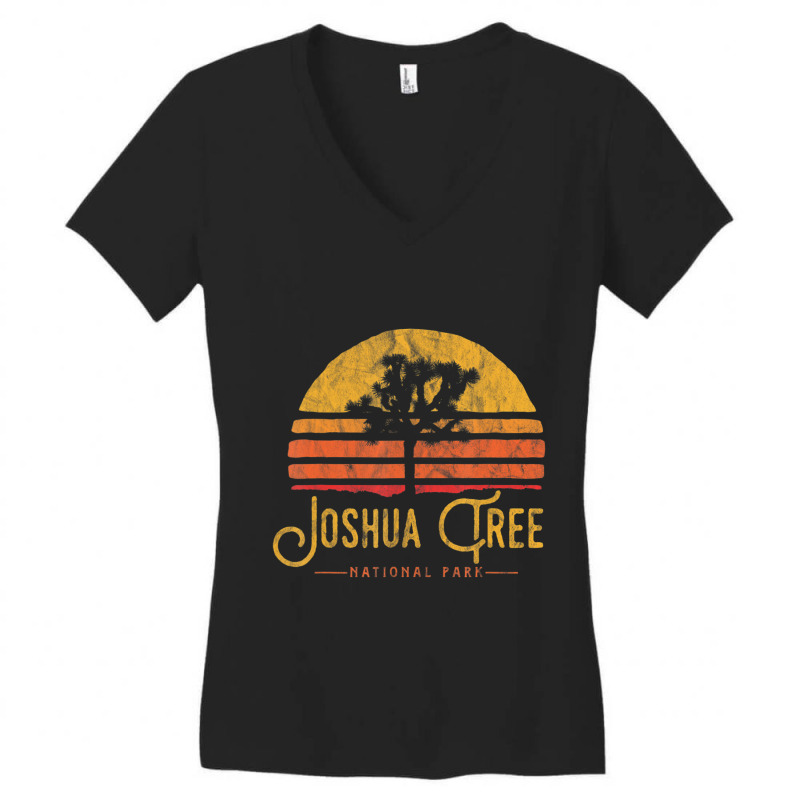 Vintage Joshua Tree National Park Retro Women's V-Neck T-Shirt by cm-arts | Artistshot