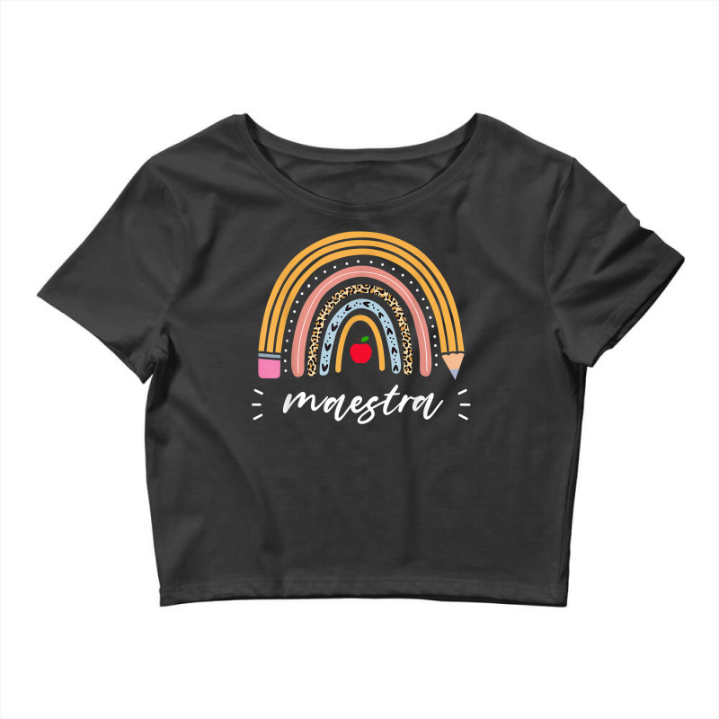 Maestra Bilingual Leopard Rainbow Regalos Spanish Teacher Crop Top by GretchenBourdeau | Artistshot