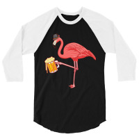 Beer Drinking Flamingo Drinker Wading Bird Oktoberfest Gift Sweatshirt 3/4 Sleeve Shirt | Artistshot