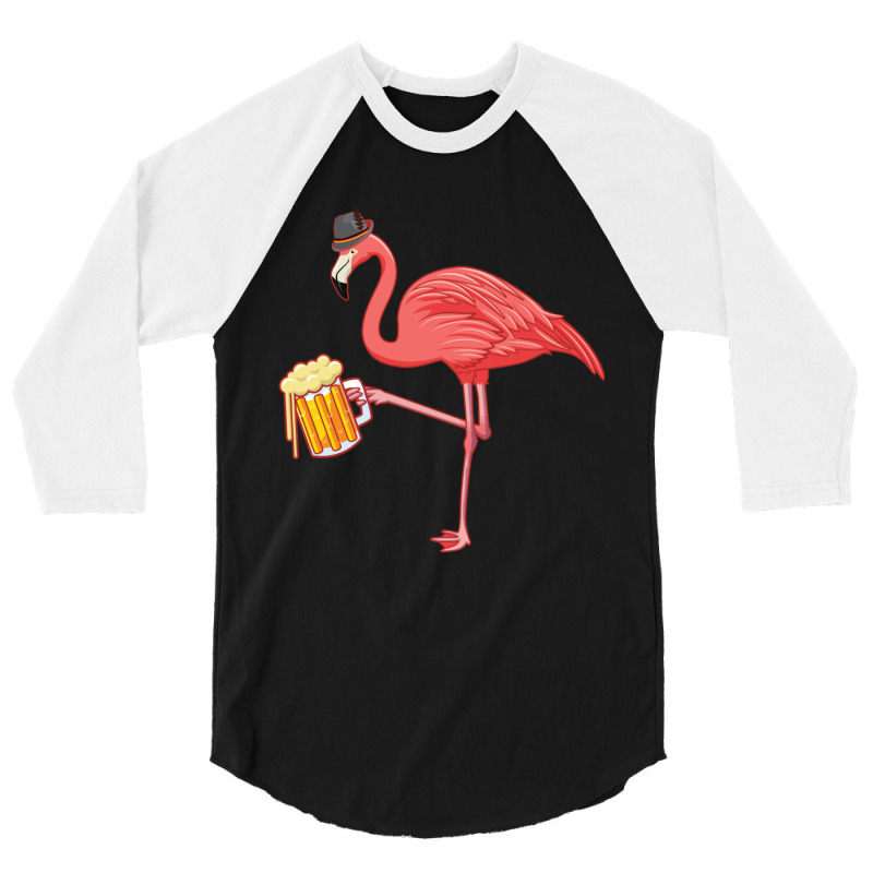 Beer Drinking Flamingo Drinker Wading Bird Oktoberfest Gift Sweatshirt 3/4 Sleeve Shirt by cm-arts | Artistshot