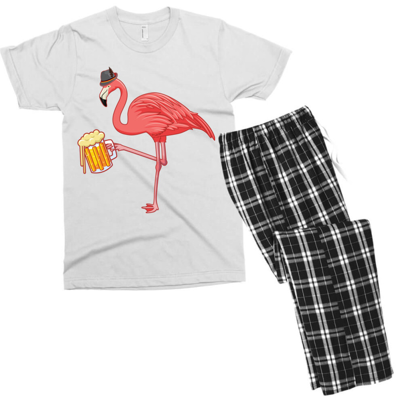 Beer Drinking Flamingo Drinker Wading Bird Oktoberfest Gift Sweatshirt Men's T-shirt Pajama Set by cm-arts | Artistshot