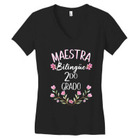 Maestra Bilingue Bilingual Teacher Spanish 2nd Grade Women's V-neck T-shirt | Artistshot