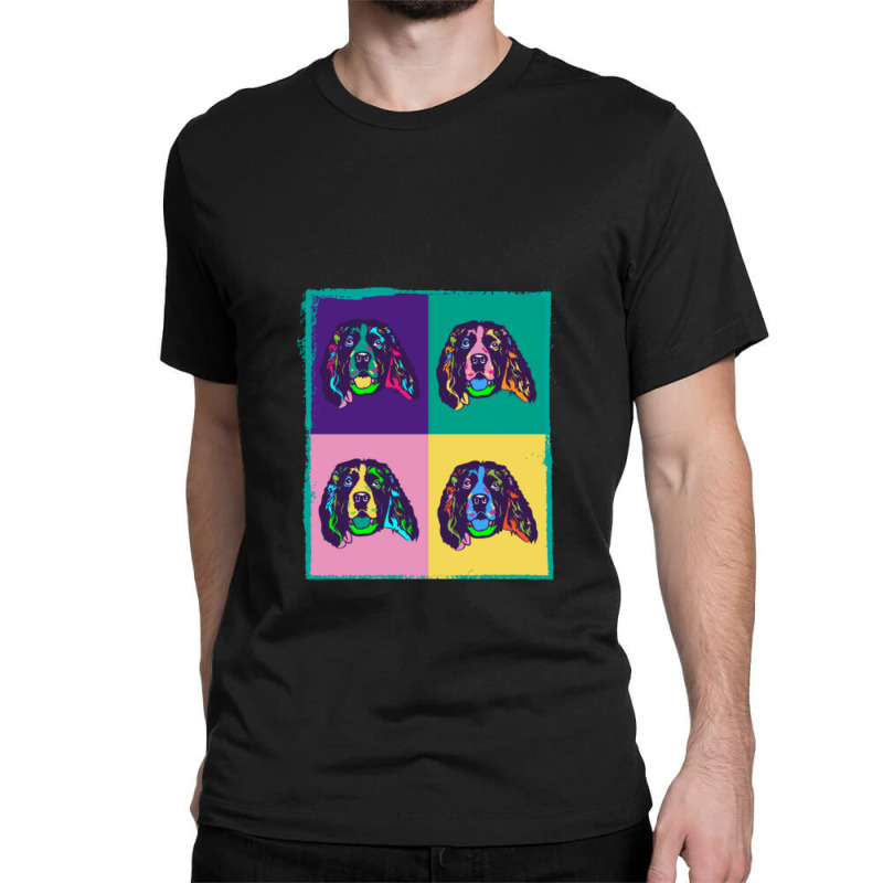 Dog Lover I Pop Art English Springer Spaniel Classic T-shirt by cm-arts | Artistshot