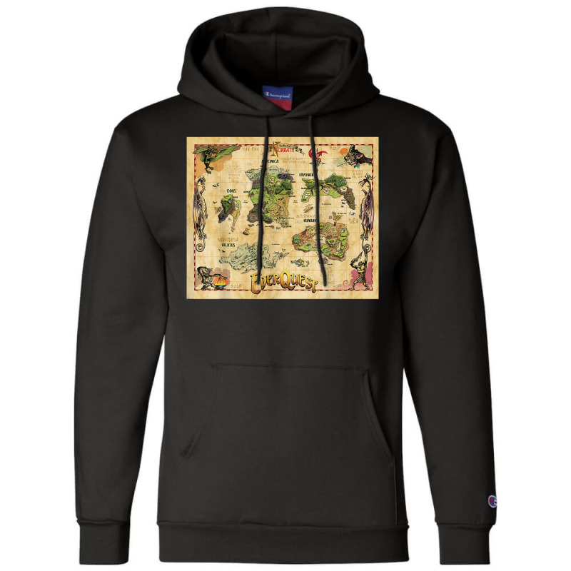 Everquest World Of Norrath Map T Shirt Champion Hoodie | Artistshot