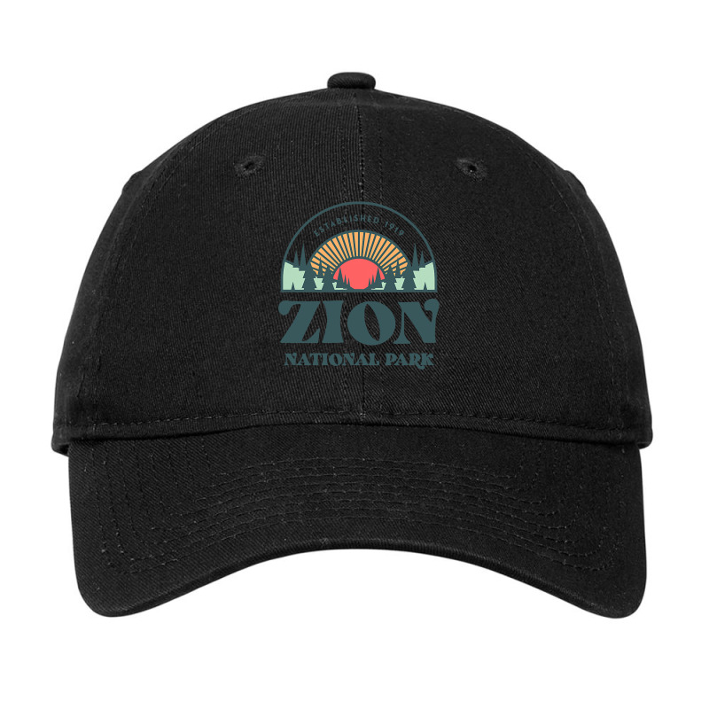 Retro Style Utah Zion National Park Adjustable Cap | Artistshot