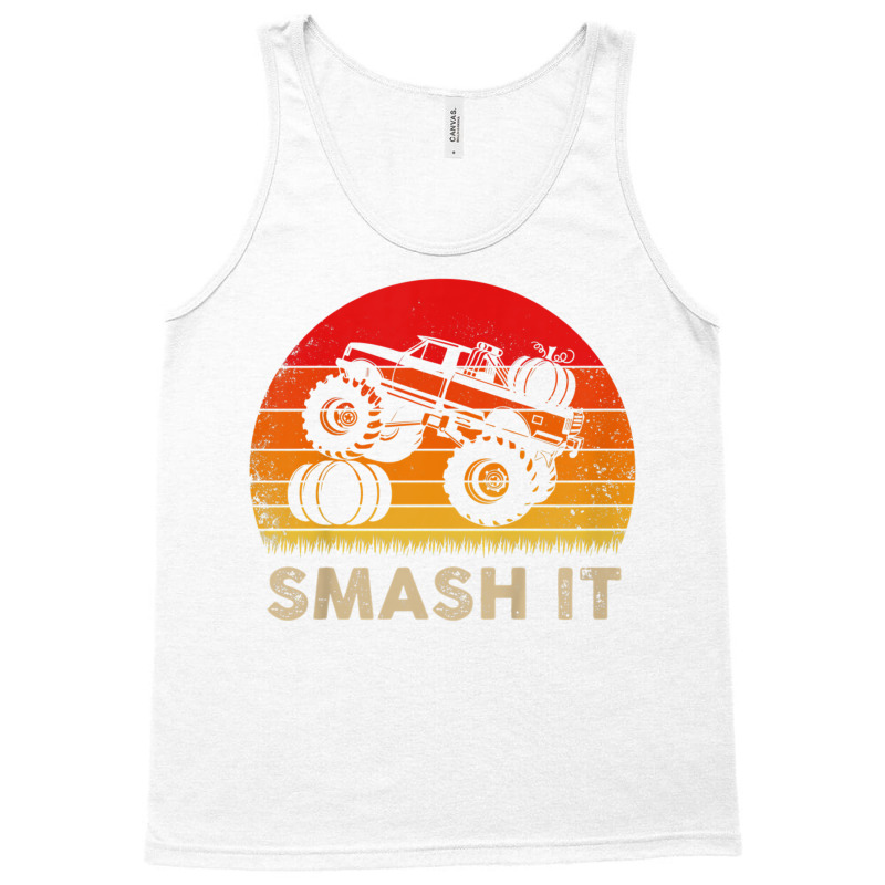 Kids Monster Truck Pumpkin Smash It   Funny Halloween T Shirt Tank Top by cm-arts | Artistshot