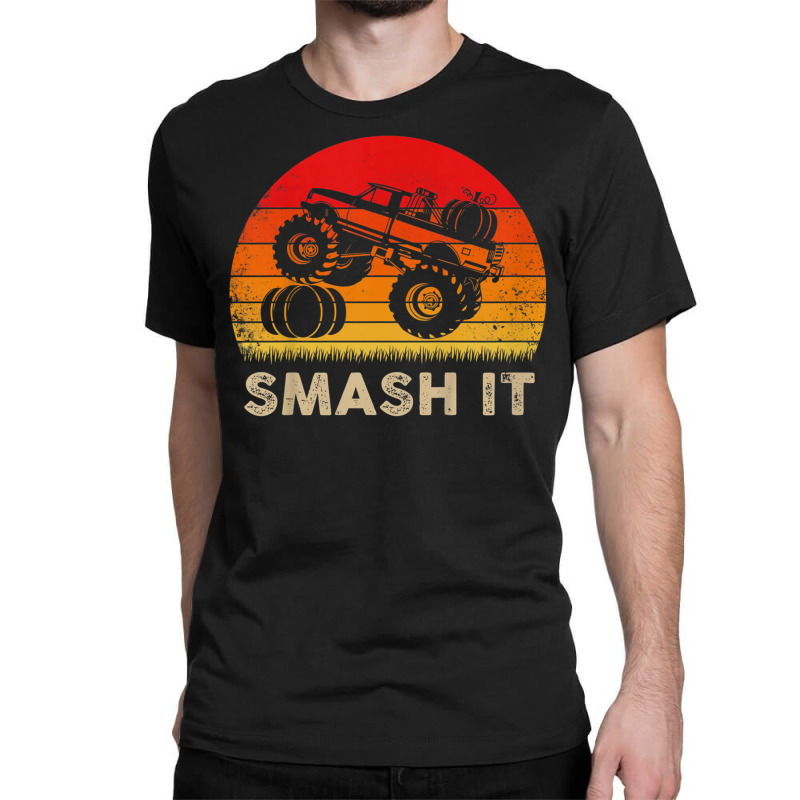 Kids Monster Truck Pumpkin Smash It   Funny Halloween T Shirt Classic T-shirt by cm-arts | Artistshot