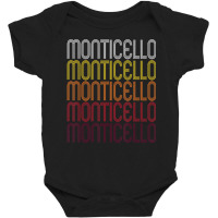 Monticello, Il Vintage Style Illinois Baby Bodysuit | Artistshot