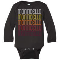 Monticello, Il Vintage Style Illinois Long Sleeve Baby Bodysuit | Artistshot