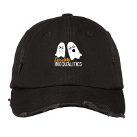 Spooky Inequalities Ghosts  Halloween Math Teacher Vintage Cap | Artistshot