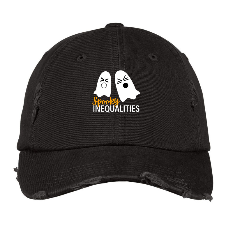 Spooky Inequalities Ghosts  Halloween Math Teacher Vintage Cap by Thanhhuong90 | Artistshot