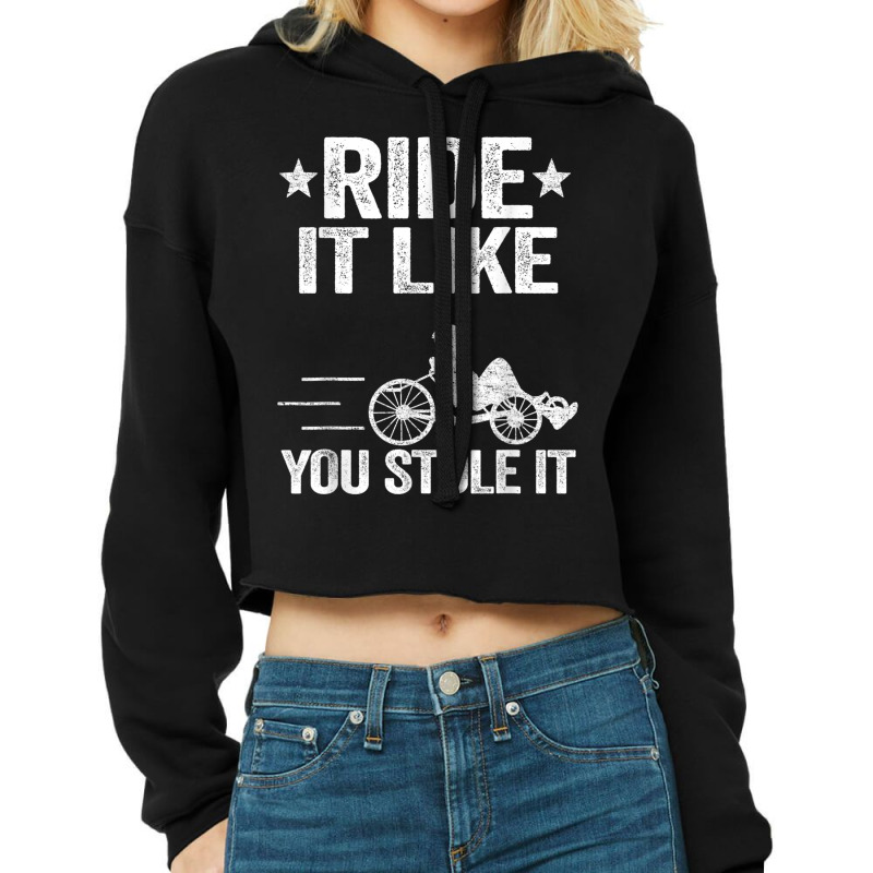 Ride It Like You Stole It Trike Bike Recumbent Bicycle T Shirt Cropped Hoodie by cm-arts | Artistshot