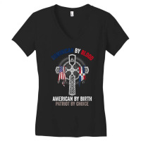 Dominican By Blood American By Birth Dominican Republic Flag T Shirt Women's V-neck T-shirt | Artistshot