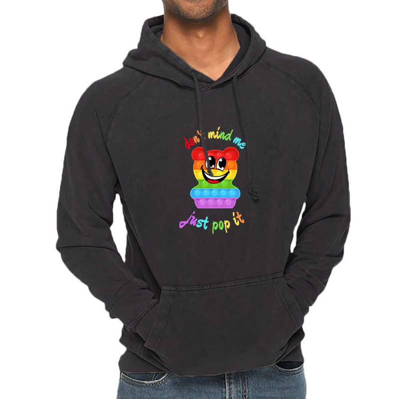 Dont Mind Me Just Poppin Pop It Bear Vintage Hoodie | Artistshot