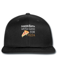 Master Of The Dungeon Will Run Games For Pizza Printed Hat | Artistshot