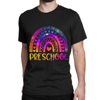 Preschool Teacher Leopard Tie Dye Rainbow Back To School Classic T-shirt | Artistshot