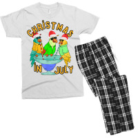 Christmas In July Pool Party Parrot Bird Funny Drinking Team T Shirt Men's T-shirt Pajama Set | Artistshot