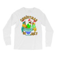 Christmas In July Pool Party Parrot Bird Funny Drinking Team T Shirt Long Sleeve Shirts | Artistshot