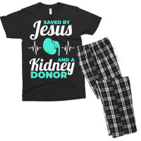 Saved By Jesus And A Kidney Donor Organ Donation Awareness Long Sleeve Men's T-shirt Pajama Set | Artistshot