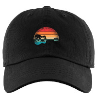 Retro Acoustic Guitar Lake Sunset Guitarist Music Lover Kids Cap | Artistshot