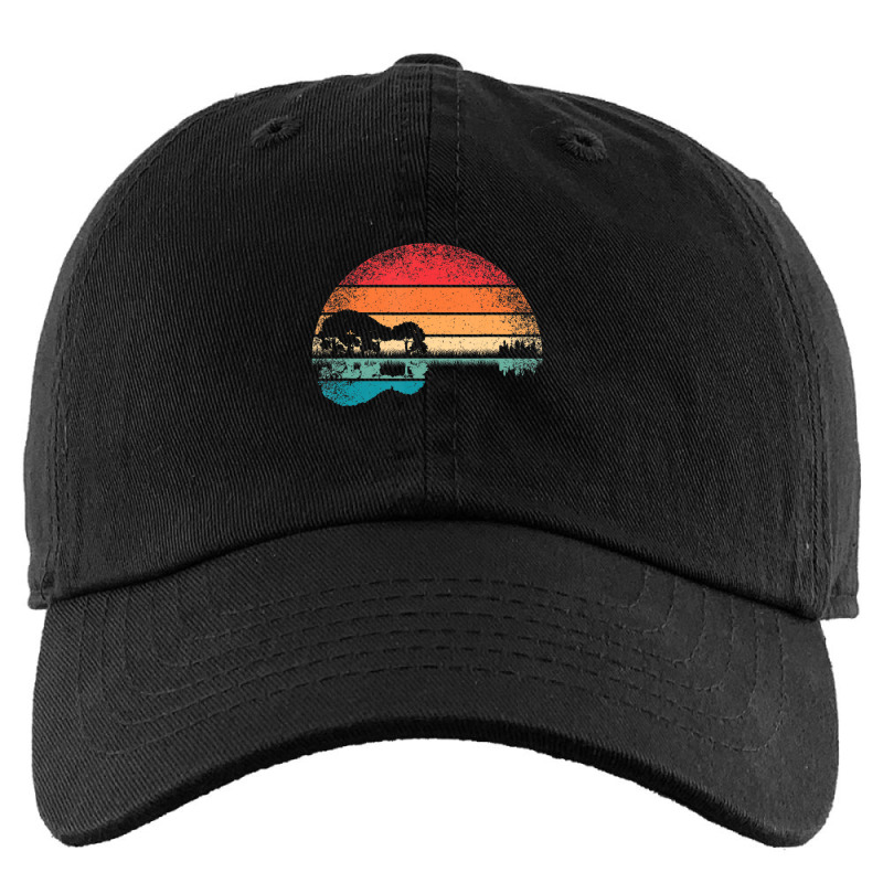 Retro Acoustic Guitar Lake Sunset Guitarist Music Lover Kids Cap by Kosdapen517 | Artistshot