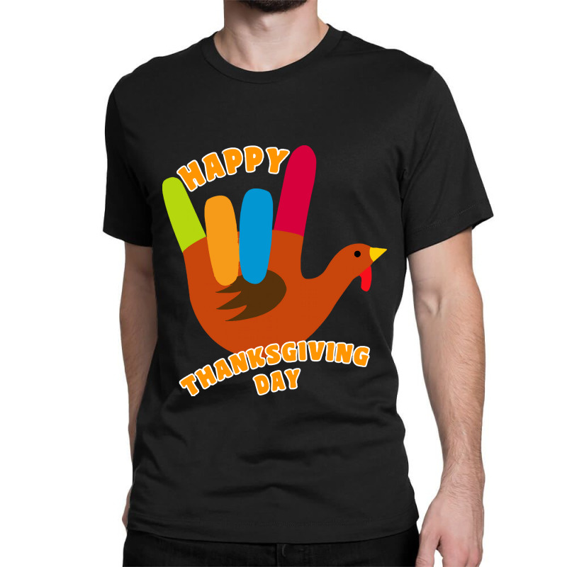 American Sign Language Turkey Happy Thanksgiving T- Classic T-shirt by cm-arts | Artistshot