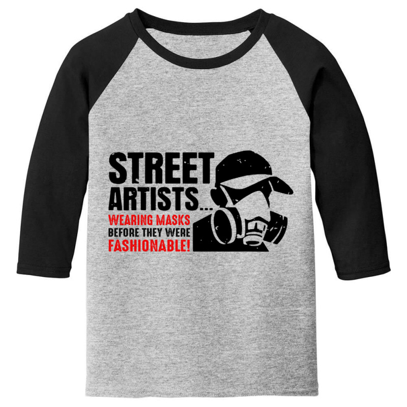 Street Artists Wearing Masks Before They Were Fashionable Youth 3/4 Sleeve | Artistshot