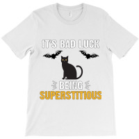 Bad Luck Black Cat Bat Funny Superstitious Meme Design T-shirt | Artistshot