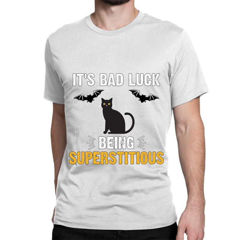 Bad Luck Black Cat Bat Funny Superstitious Meme Design Classic T-shirt | Artistshot