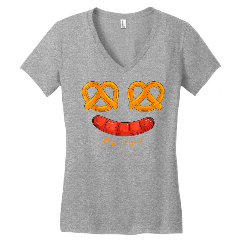 Oktoberfest Shirt German Celebration Pretzel Sausage Gift T Shirt Women's V-Neck T-Shirt by cm-arts | Artistshot