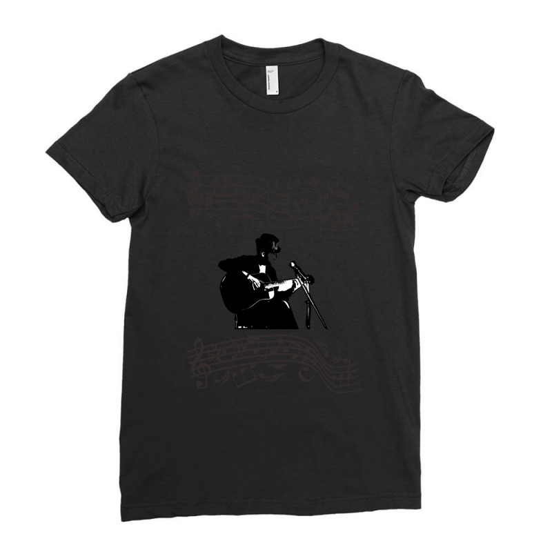 Guitar Singer And Music Notes Ladies Fitted T-Shirt by LaDonnaOesterle | Artistshot