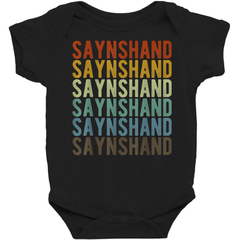 Saynshand City Mongolia Retro T Shirt Baby Bodysuit by cm-arts | Artistshot