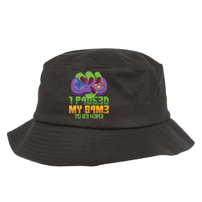 I Paused My Game To Be Here Mmo Rpg Orc Gift Bucket Hat by FRANCISMATANZA | Artistshot