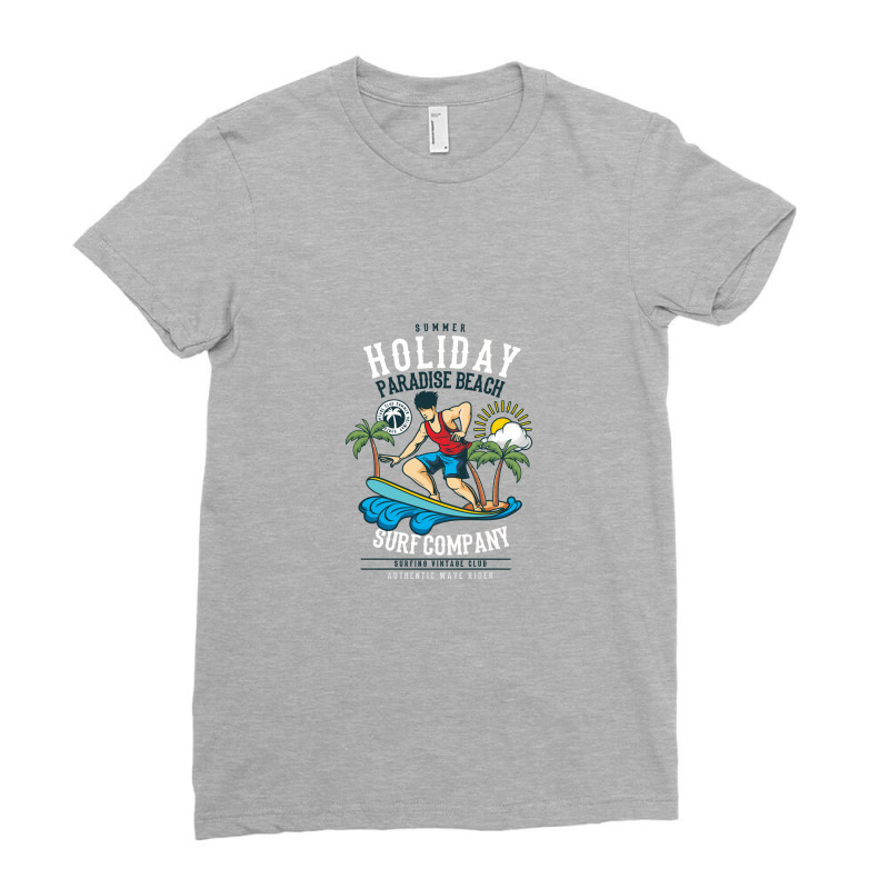 Summer Holiday Paradise Beach Ladies Fitted T-Shirt by lamatung | Artistshot