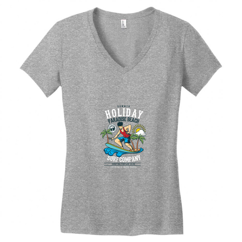 Summer Holiday Paradise Beach Women's V-Neck T-Shirt by lamatung | Artistshot