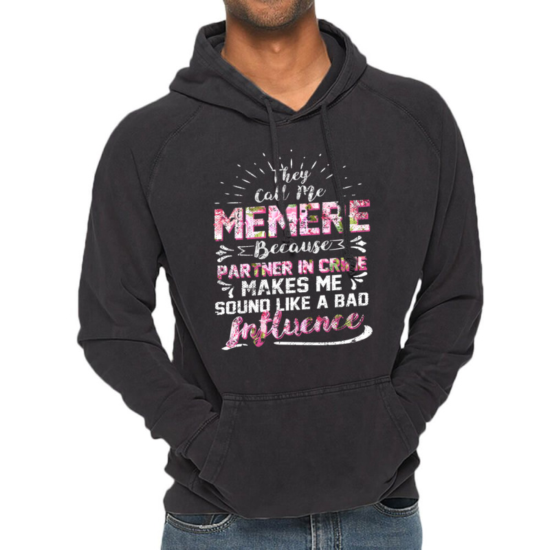 They Call Me Meme Partner In Crime Funny Vintage Hoodie | Artistshot