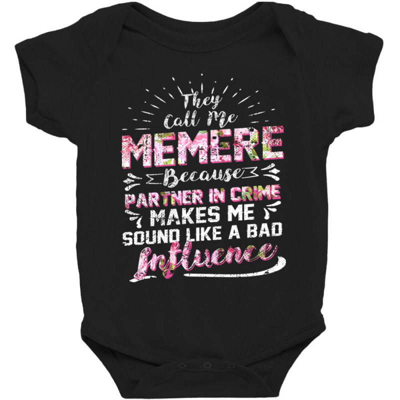 They Call Me Meme Partner In Crime Funny Baby Bodysuit | Artistshot