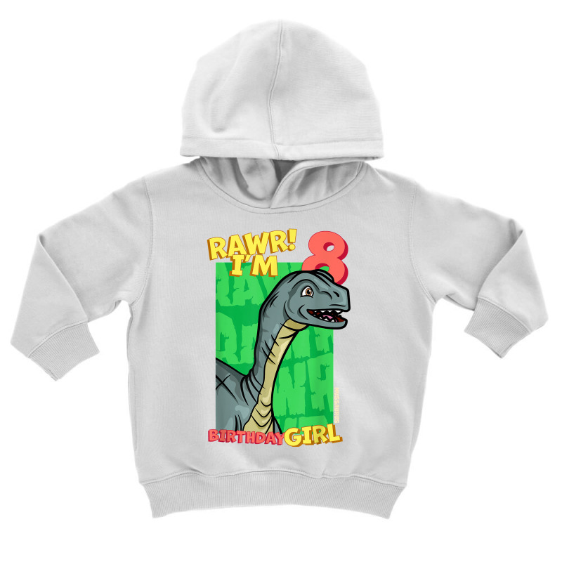 Rawr! I'm 8 Birthday Girls 8th Birthday Dino Mussaurus T Shirt Toddler Hoodie | Artistshot