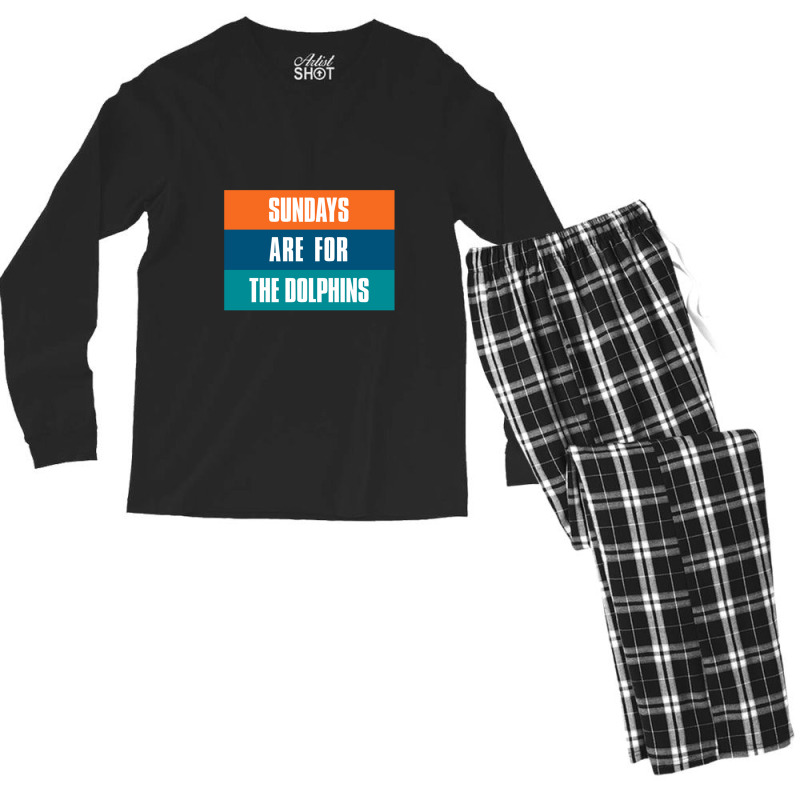 Sundays Are For The Dolphins Miami Footbal Men's Long Sleeve Pajama Set | Artistshot