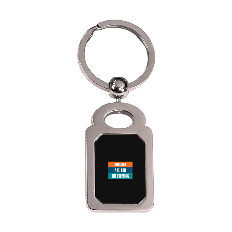 Sundays Are For The Dolphins Miami Footbal Silver Rectangle Keychain | Artistshot