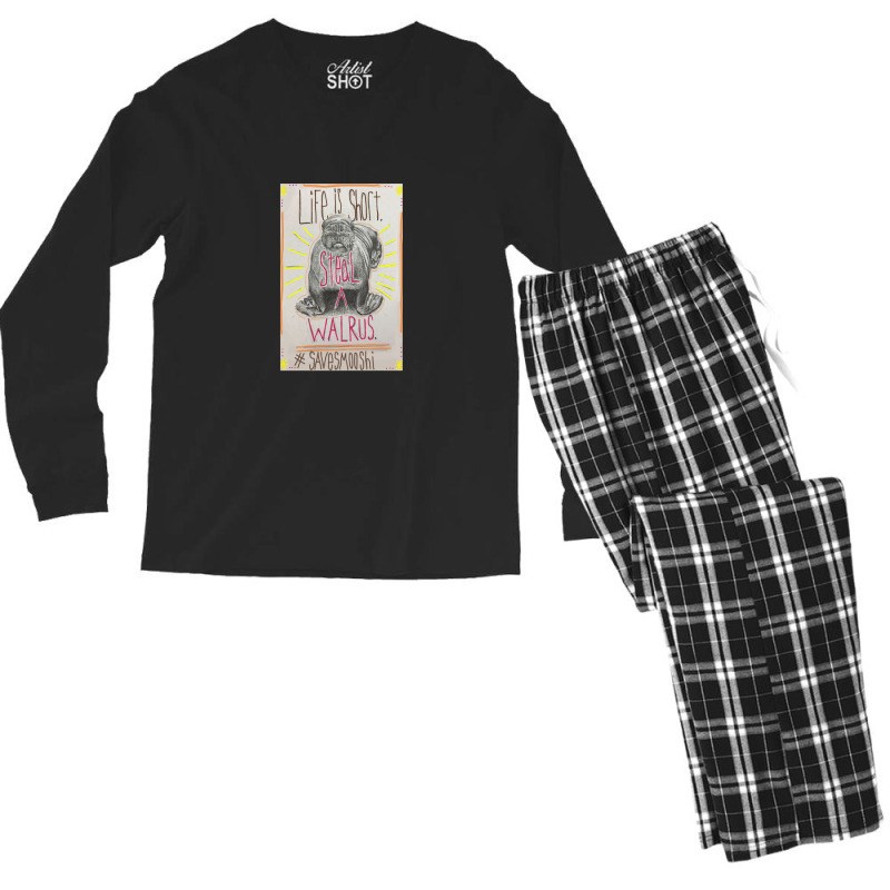 Life Is Short Steal A Walrus Men's Long Sleeve Pajama Set | Artistshot