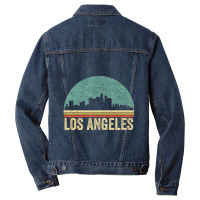 Retro Vintage Los Angeles La Skyline 70s 80s Souvenir Men Denim Jacket | Artistshot