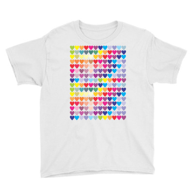 Colorful Heart Seamless Pattern Youth Tee Designed By Hello Asa