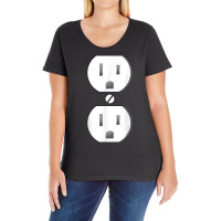 Electrical Outlet Socket Easy Costume T Shirt Ladies Curvy T-shirt | Artistshot