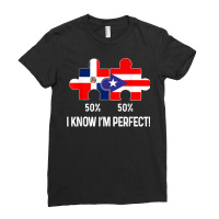 Half Puerto Rican Half Dominican Flag Map Combined Pr Rd T Shirt Ladies Fitted T-shirt | Artistshot