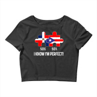 Half Puerto Rican Half Dominican Flag Map Combined Pr Rd T Shirt Crop Top | Artistshot