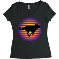 Dog Running Dog Silhouette Women's Triblend Scoop T-shirt | Artistshot