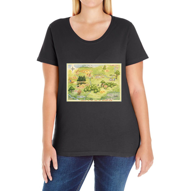 Hundred Acre Woods Map Gift Ladies Curvy T-Shirt by LondynMarshall | Artistshot