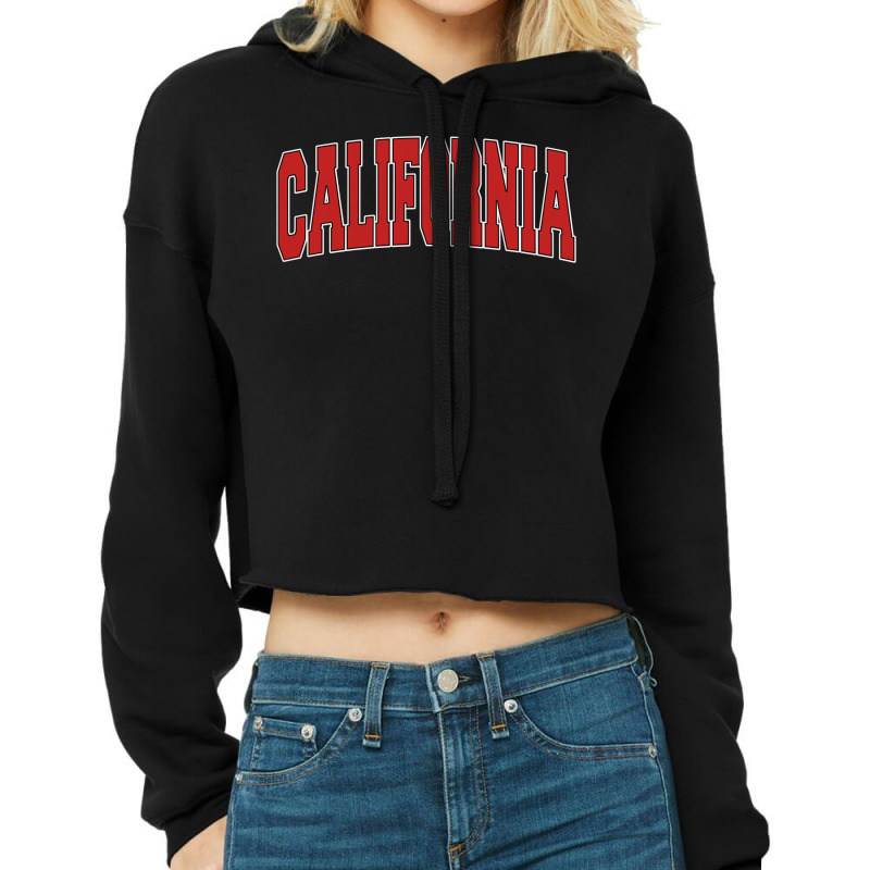 California Pa Pennsylvania Varsity Style Usa Vintage Sports Cropped Hoodie by cm-arts | Artistshot